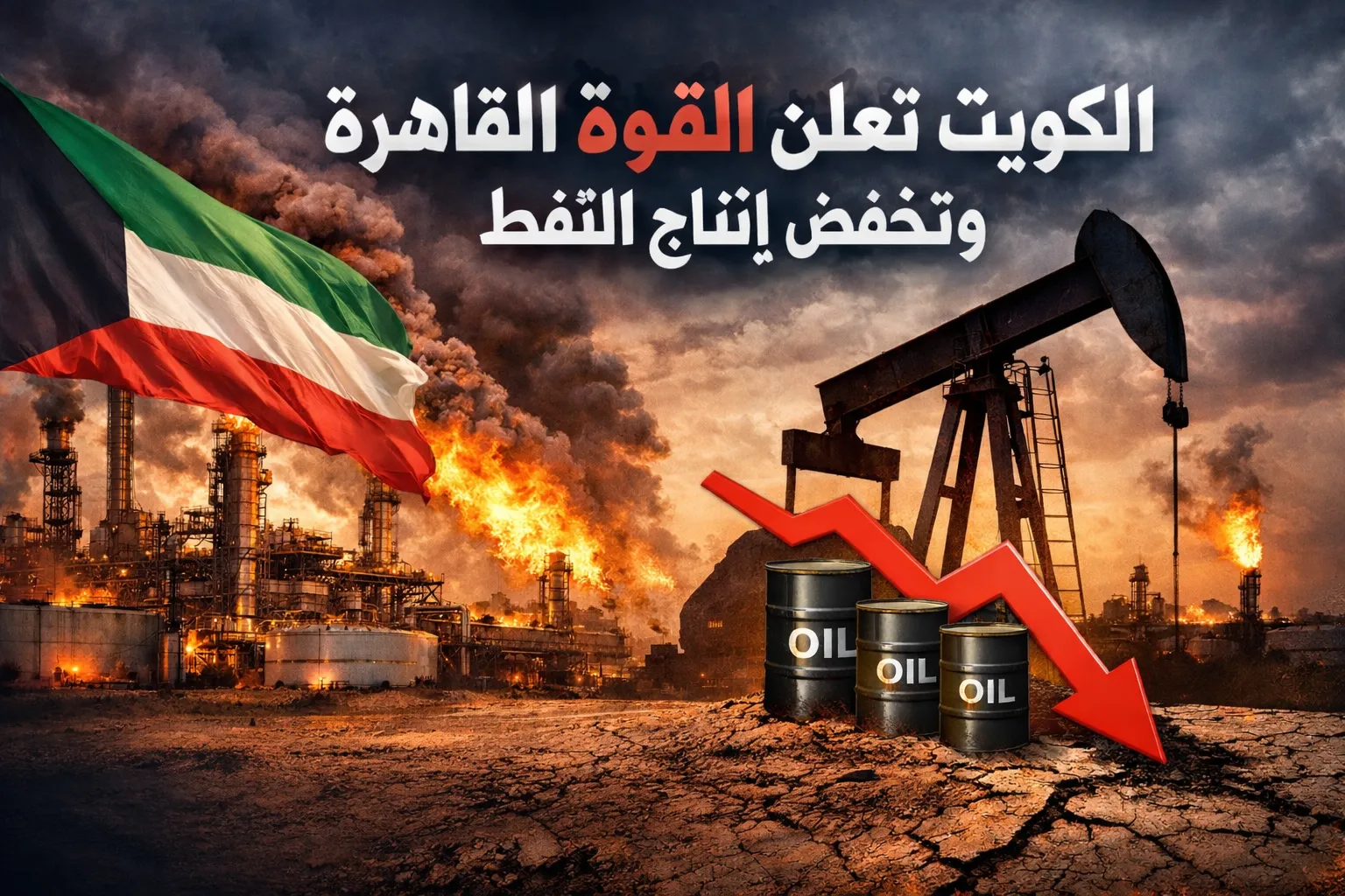 الكويت تعلن القوة القاهرة وتخفض إنتاج النفط